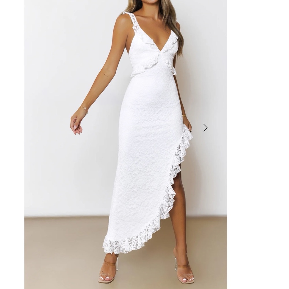 Hello Molly Enchanted By You Lace Midi Dress White